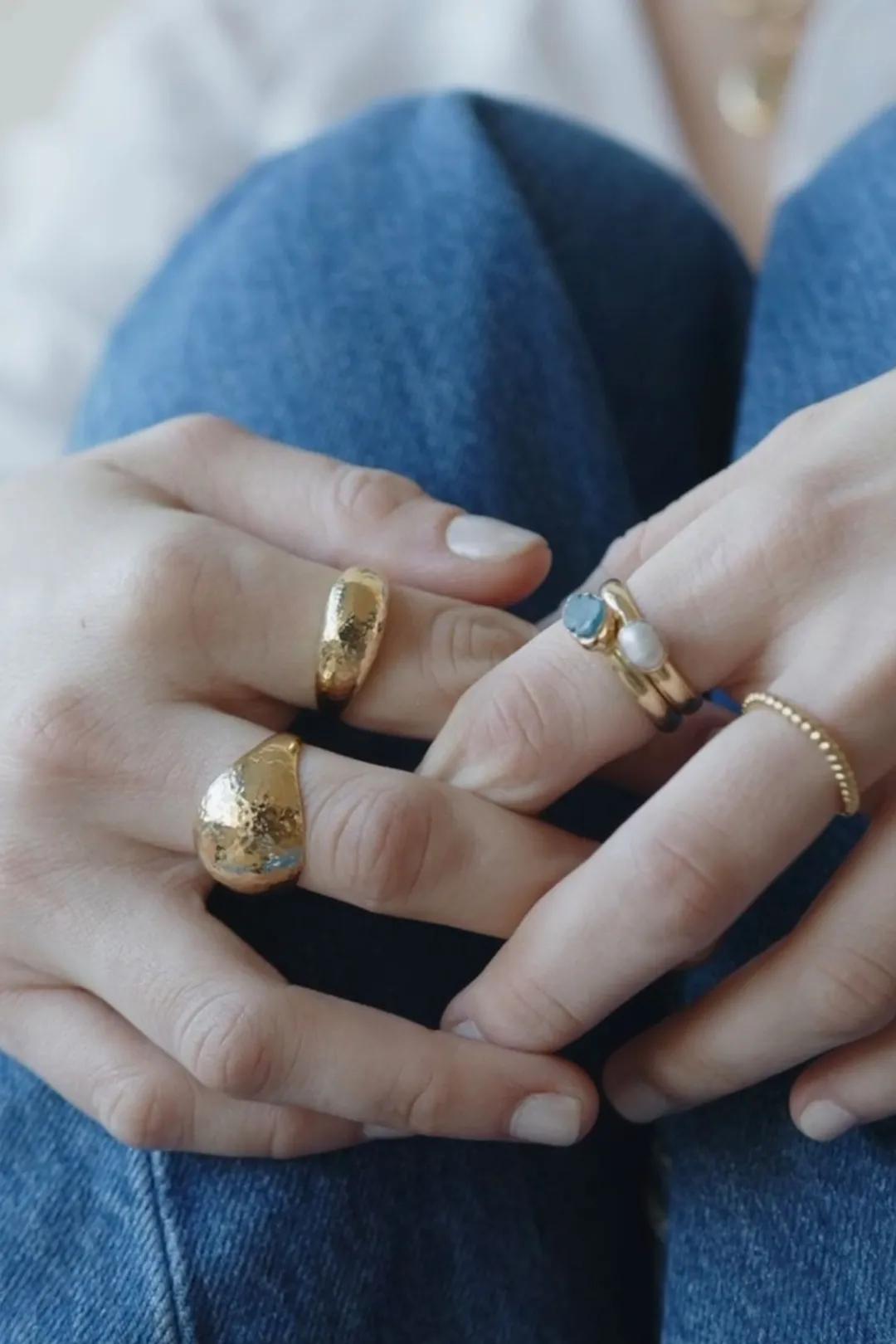 Dipua Anel Urano Banhado a Ouro: Charme Celestial