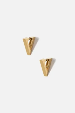 Dipua Argola Triângulo Grande Banhada a Ouro - Geometria Moderna com Autenticidade