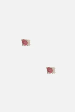 Dipua Brinco Solo Turmalina Rosa Prata