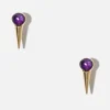 Dipua Brinco Spike Ametista Ouro