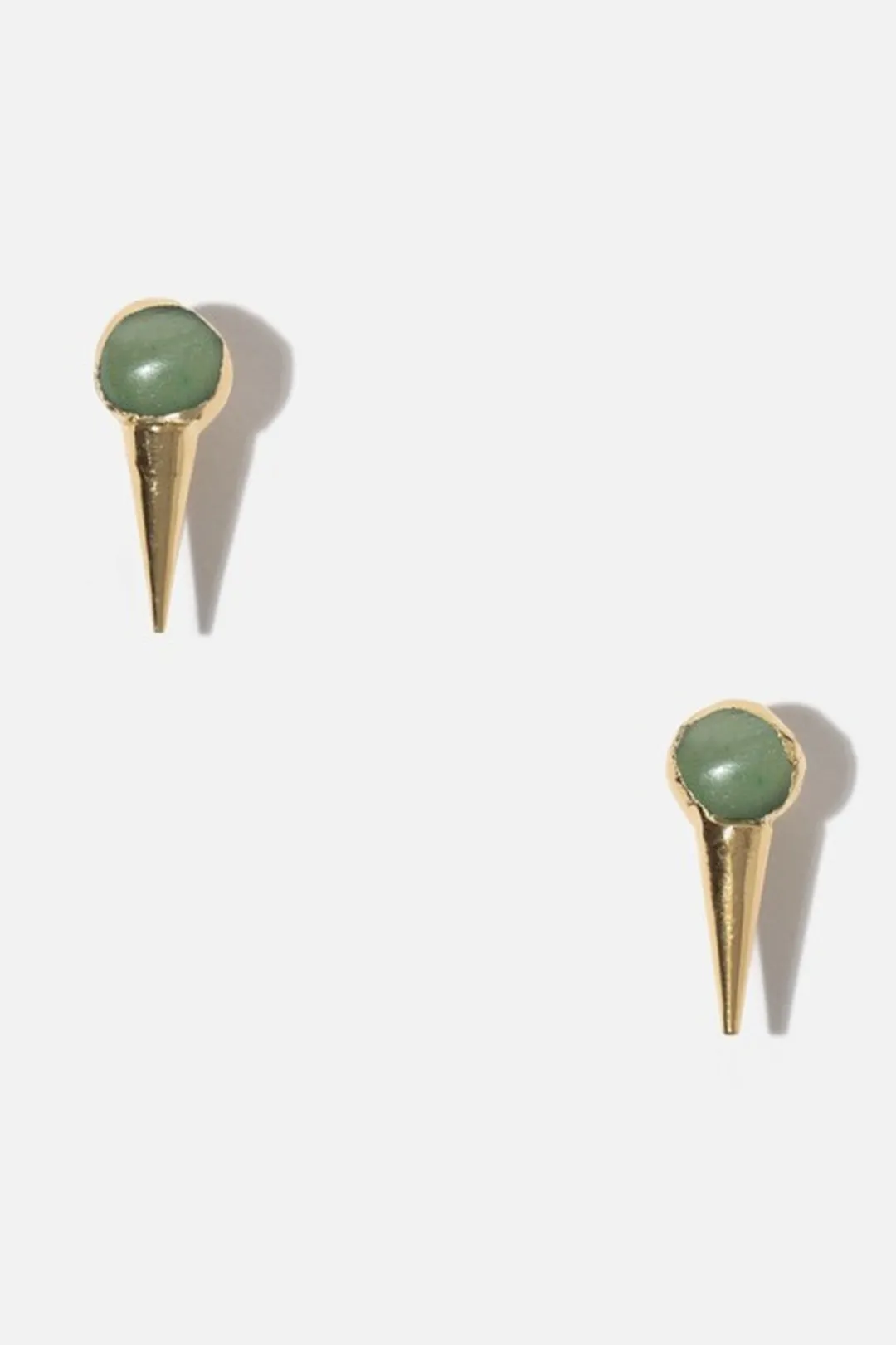 Dipua Brinco Spike Quartzo Verde Ouro