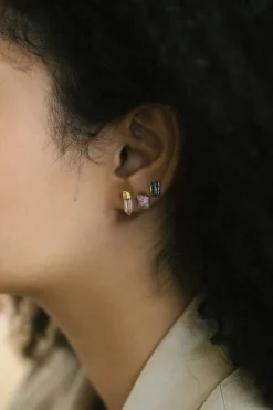 Dipua Brinco Turmalina Banhado a - Beleza Contemporânea e Brilho Sutil