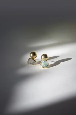 Dipua Brinco Vert Banhado a Ouro - Beleza Contemporânea e Brilho Sutil